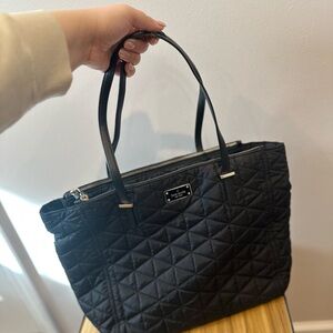 Kate Spade Black Quilted Tote Bag